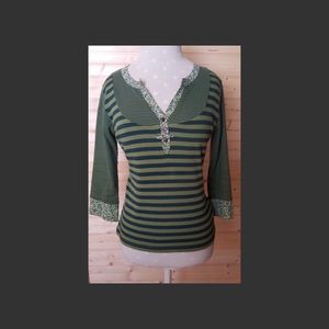 Green Striped Top